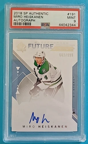 2018-19 Miro Heiskanen SP Authentic Future Watch Rookie Auto RC /999 PSA 9 MINT
