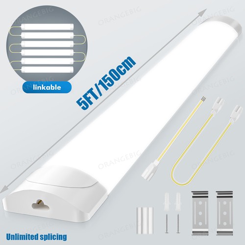 5FT LED Strip Lights Batten Tube Light Office Shop Garage Ceiling Lamp Daylights - Picture 23 of 30
