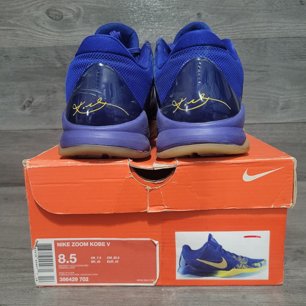 RARE Nike Zoom Kobe 5 V Rings 2010 Size 8.5 Shoes 386429-702 Great Tread NIKE ZOOM KOBE V 5  main image 3