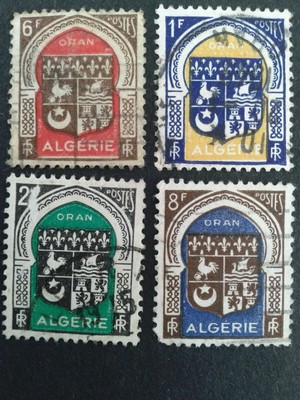 4 Timbres Algerie Armoiries D Oran Armoiries De Ville 1947 Ebay