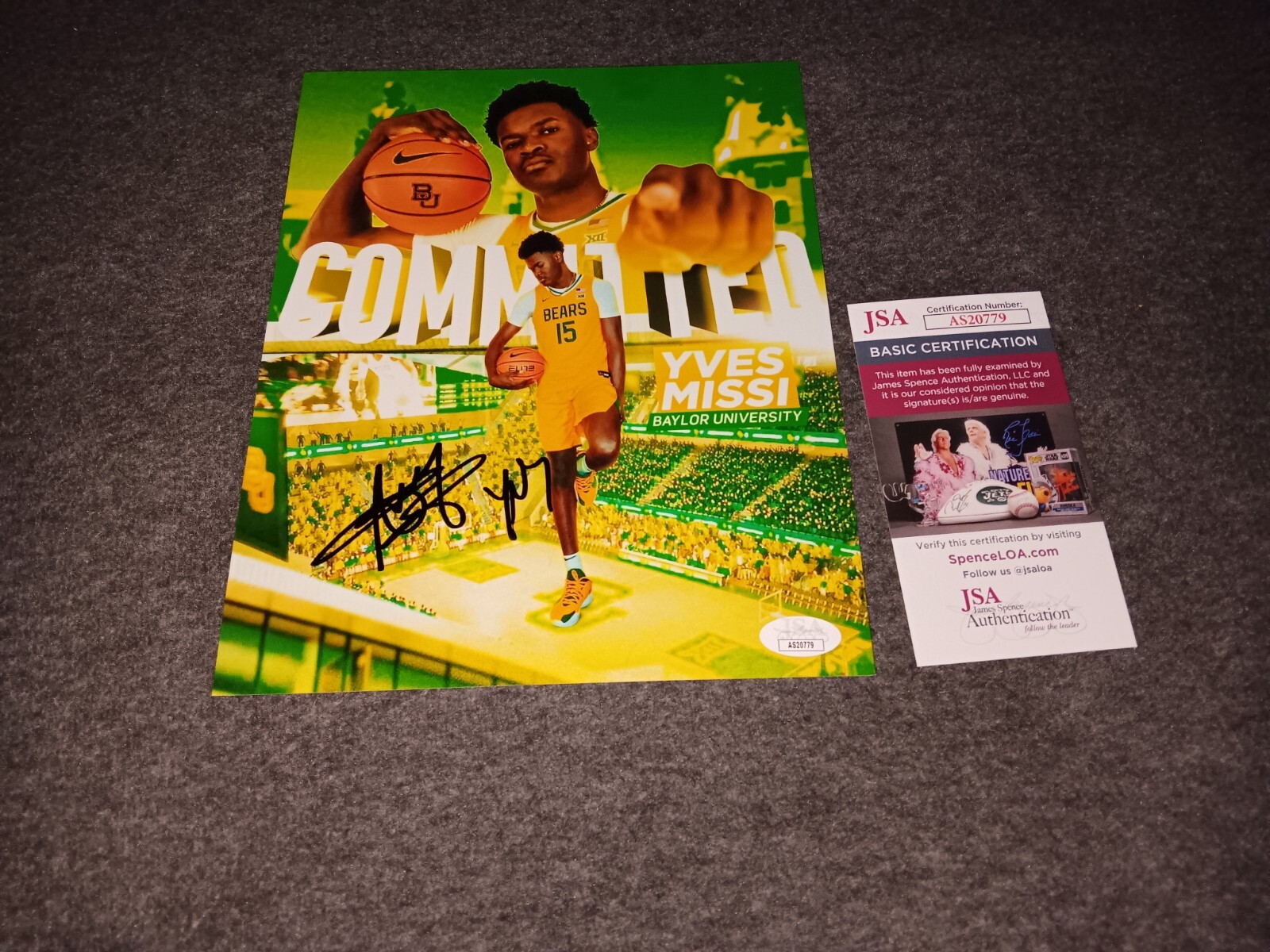 yves missi Autographed Signed Baylor Bears 8x10 Jsa 