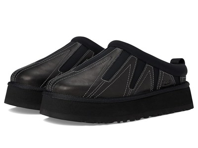 UGG Tazz Sunwave 1169771-BLK Womens US 7 Black Leather Platform Slippers ZPO3712