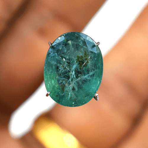 Smeraldo Zambia Naturale Certificato 7,89 Cts Non Trattato Ovale Taglio Sfaccettato Gemma - Foto 6 di 12