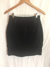 Compagnie Internationale Express Leather Suede Skirt Black Size 5 / 6