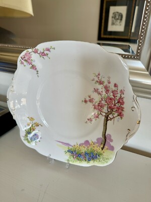 ROYAL STANDARD Bone China England SPRINGTIME Kuchenteller, Laschengriffe, MINT!