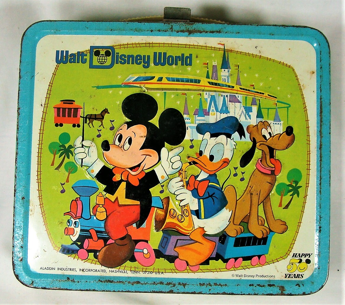 1970s Walt Disney World Aladdin Lunchbox Happy 50 Years Country