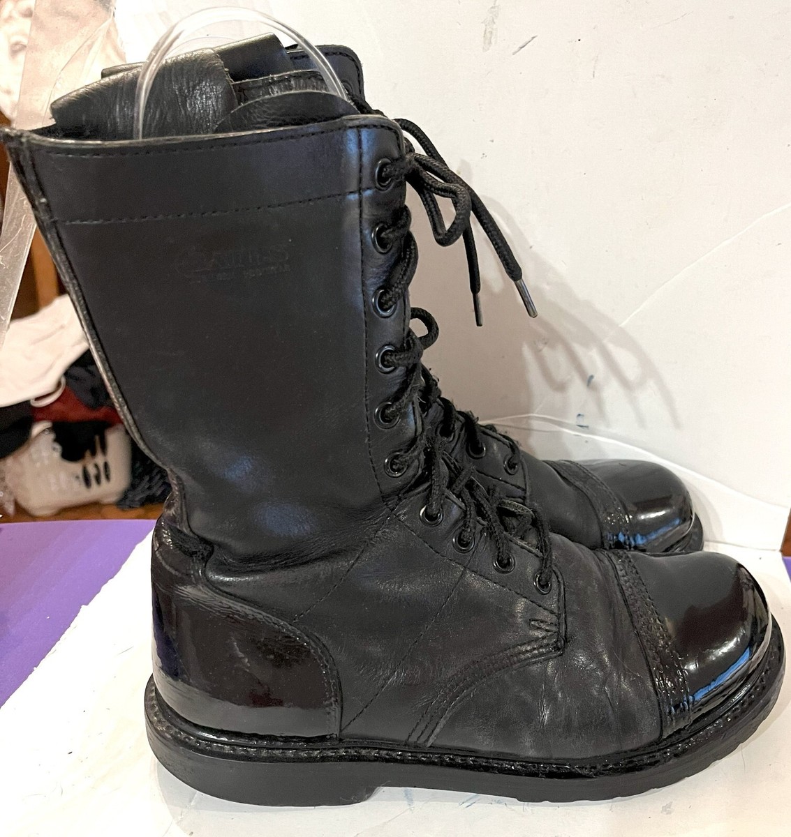 BATES ミリタリーブーツ MEN'S BATES BLACK LEATHER PARATROOPER 02184 TACTICAL WORK SIDE ZIP