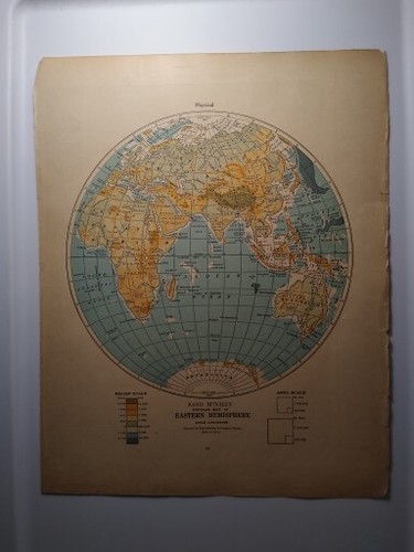 1929 Vintage EASTERN HEMISPHERE Atlas Map Antique Rand McNally Premium Atlas