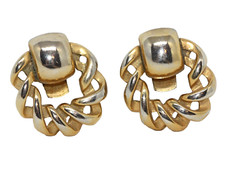 Signed Bluette Braided Knot Shoe Clips Gold Tone Made in France