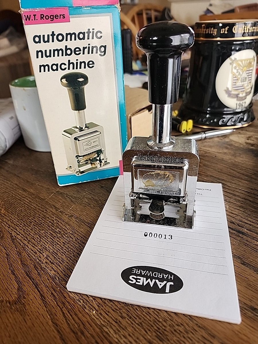 Rogers Automatic Numbering Machine Number Stamp Chrome 04213 | eBay