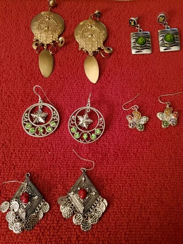 Vintage 5 Pair Earrings Very Unique Show Stopping Costume Jewelry