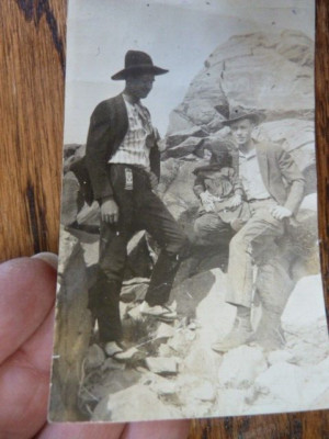 Cowboys Carl Mary Jane Tetzlaff Byron Mann Reed Old West Western Antique Photo