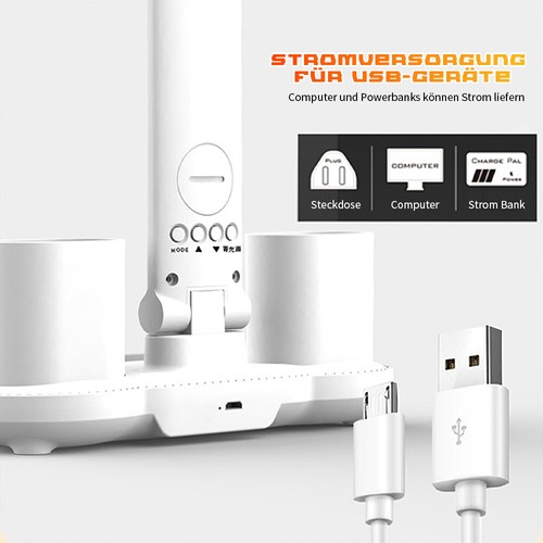 Schreibtisch-lampe LED Tischlampe Dimmbar Touch Nachttischlampe wireless USB - Bild 10 von 11