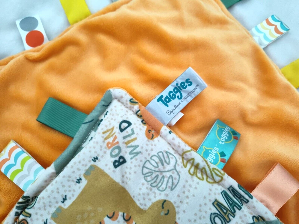 Taggies Mary Meyer Dinosaur Baby Security Blanket Lovey Dino Born Wild 11" Tags - Image 4 of 4