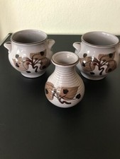 Blumentöpfe 2 Stück und 1 Vase Pfalzkeramik braun Ø ca. 9 cm und ca. 5 cm