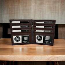 RFID Blocking Genuine Leather European Hipster Bifold Wallet Credit Card 2 ID