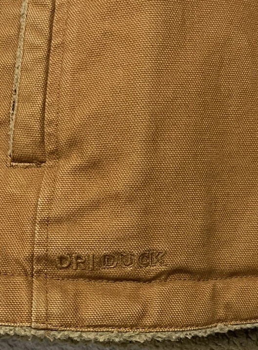 Chaqueta DRI-DUCK ROPER Mujer M Caqui Marrón Lona Abrigo Sherpa Forrado Con Capucha Foto 4 de 4