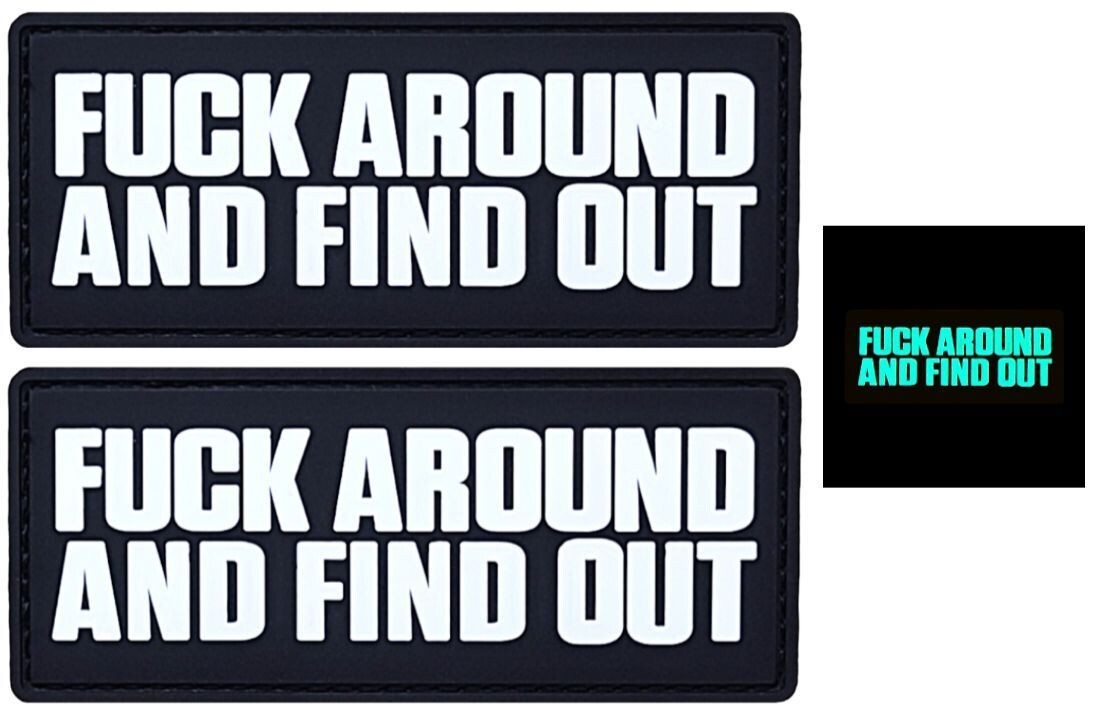 FAFO F**k Around and Find Out GLOW PVC RUBBER PATCH | 2PC 3.5"X1.5" GLOW DARK