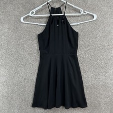 Express Women's Dress Size 2 Black Sleeveless Halter Top Shift Pleated