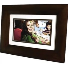 HP df730 7" Digital OAK Picture Frame, Remote, Cords and Instructions