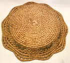 Vintage Coiled Wicker/Raffia Shallow 14" Basket/Tray-Boho/Cottage/Country — photo 10