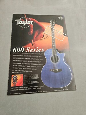 TPEEP179 MAGAZINWERBUNG 11X8'' TAYLOR GUITARS - 600 SERIES 