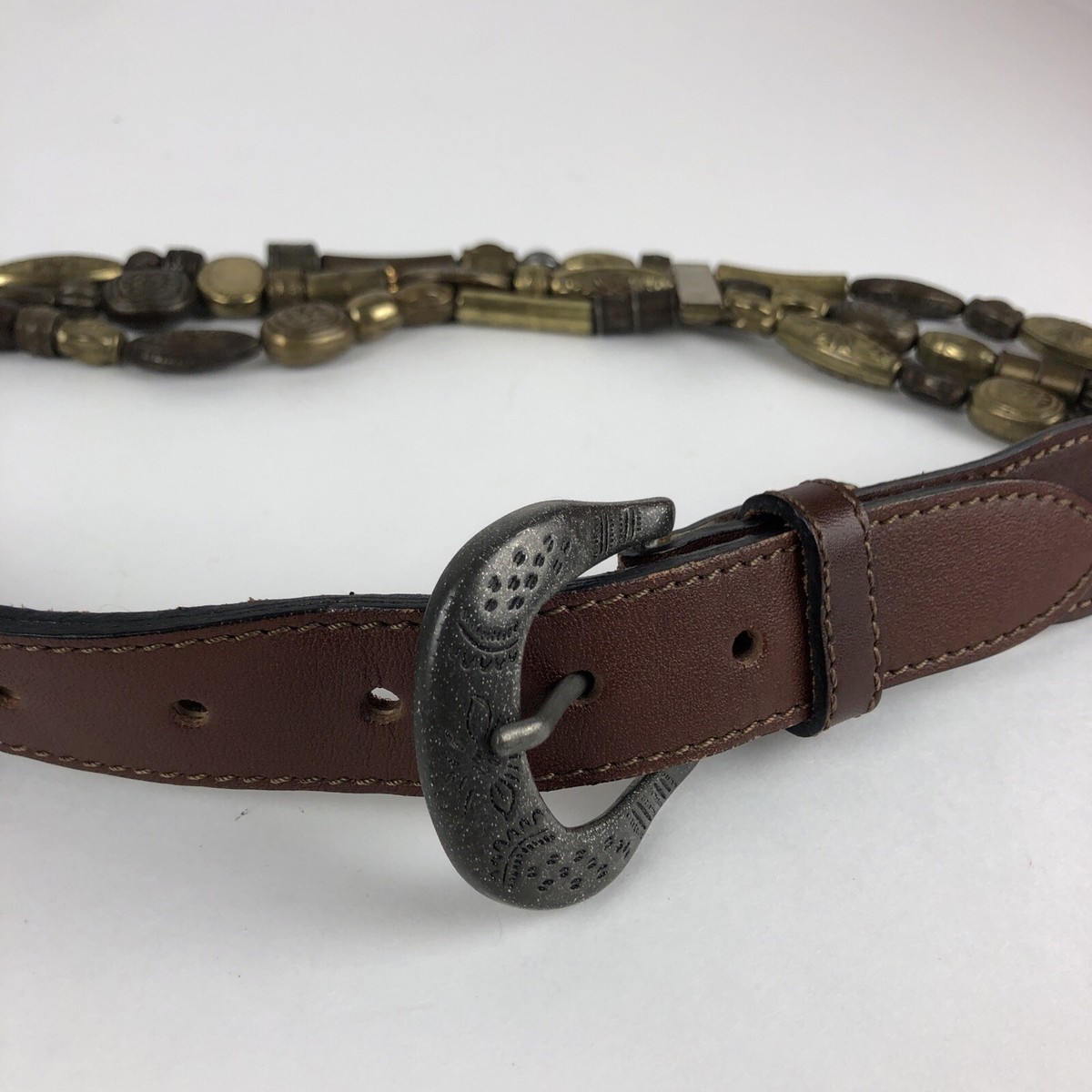 The Limited Vintage Leather Beaded Belt Women display picture 1
