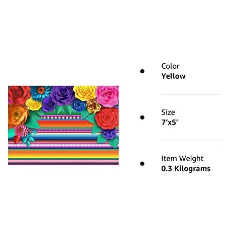 Mexican Theme Party Striped Backdrop Fiesta Cinco De Mayo Paper Flowers Backg... - Picture 8 of 8