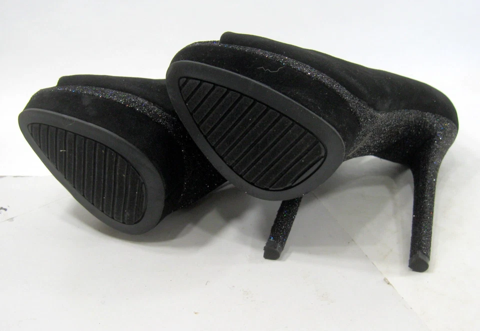 Туфли женские Anne Michelle черные 5,5 дюйма на блестящем каблуке 1,5 дюйма на платформе с открытым носком размер 6 - Изображение 4 из 4