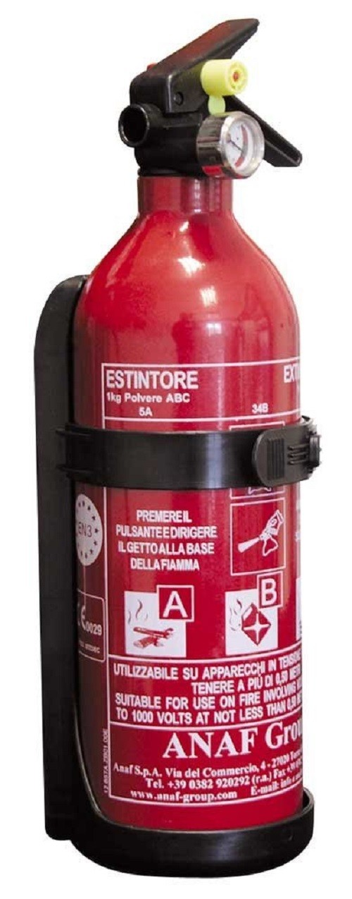 ESTINTORE A POLVERE ABC 1Kg CON MANOMETRO OMOLOGATO AUTO NAUTICA ALTA CAPACITA'