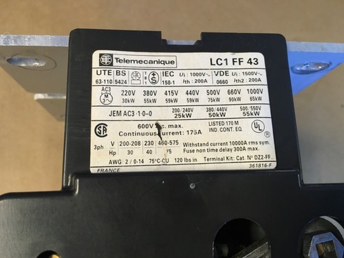 CONTACTOR TELEMECANIQUE LC1FF43 3 POLOS con LA1-F-221 y LX9-FF-127 (KB) - Imagen 4 de 6