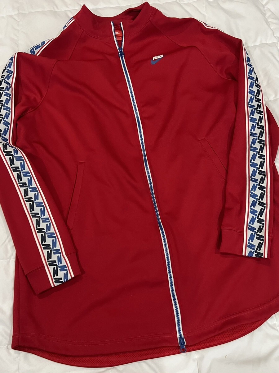 XL TALL Nike Sportwear Men's Gym Red Blue Sail Taped Track XL TALL Nike Sportwear Men's Gym Red Blue Sail Taped Track