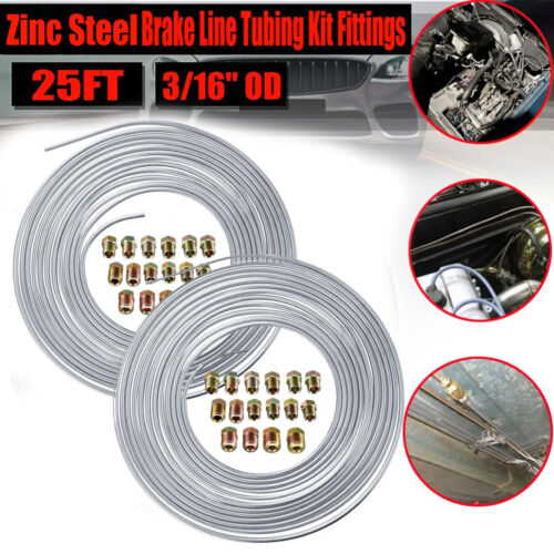 <!--F#f_0-->2X 25 ft 3/16 Steel Tube Roll Universal Performance Brake Line Kit with Fittings<!--F/-->