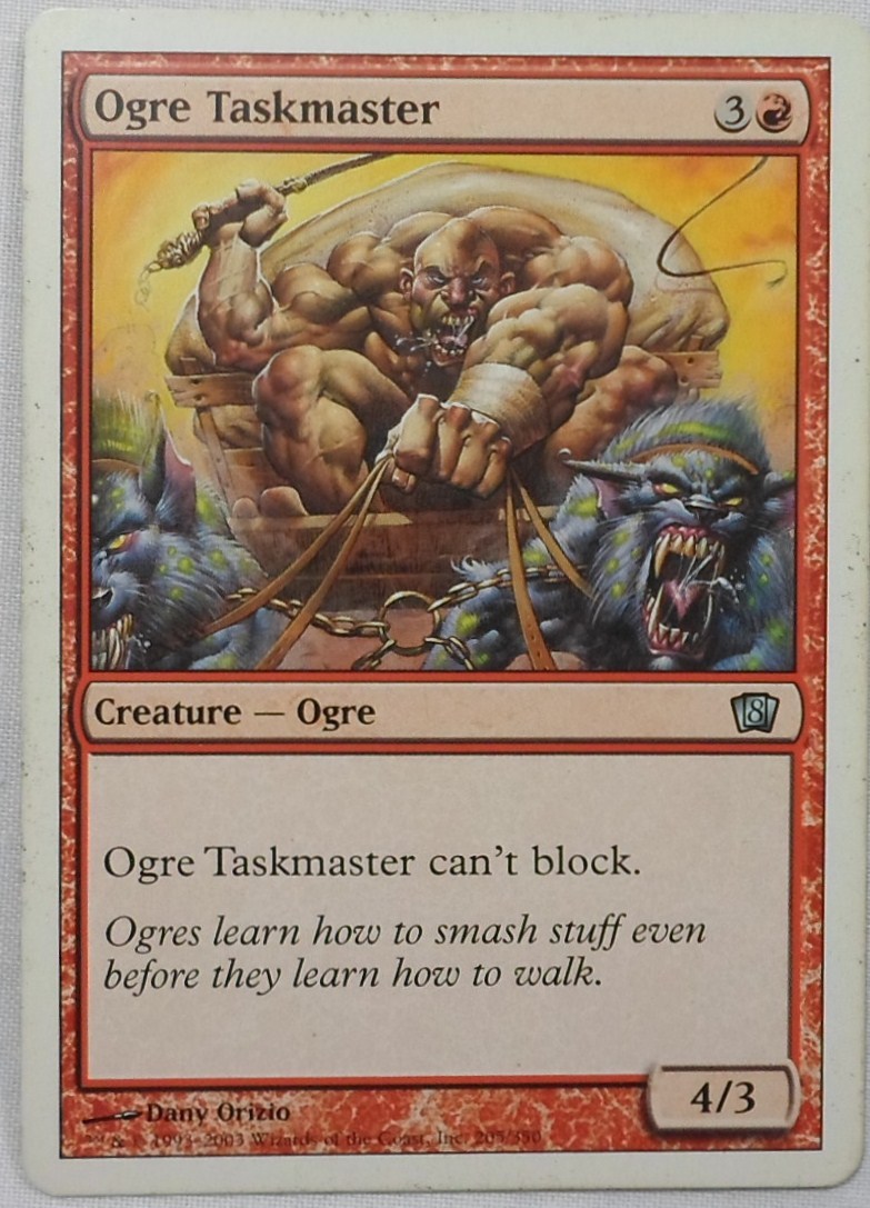 MAGIC THE GATHERING MTG 2003 8th EDITION RED OGRE TASKMASTER CREATURE ENGL. CARD