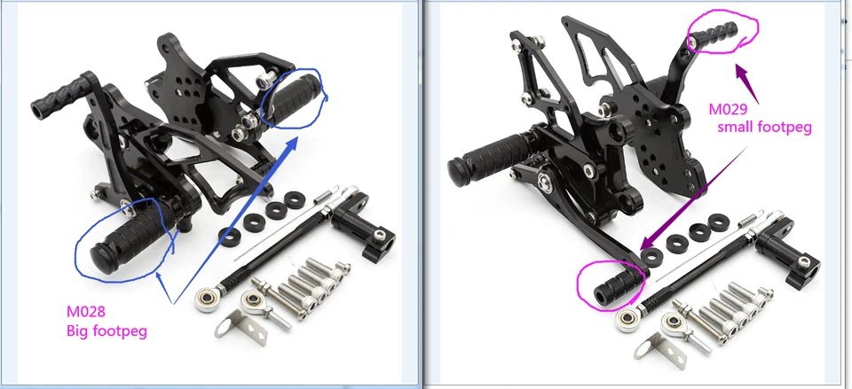 FXCNC Adjust Rearset Foot Peg Pedal Type For GSXR600 750 96-2005 SV650/S 98-15 - Image 3 of 4