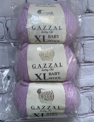 Gazzal XL Baby Wool, 50g / 100Mt 3 Packs , Lilac Color