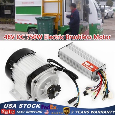 48V 750W DC Brushless Electric Motor + Controller For Scooter Ebike Go Kart Quad
