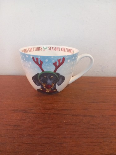 Portobello by Inspire DACKEL Rentier mit roter Nase Becher Tasse Weihnachten