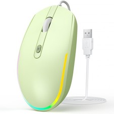 Wired Mouse - USB Computer Mouse Wired with RGB Backlit Optical LED Mouse wit...