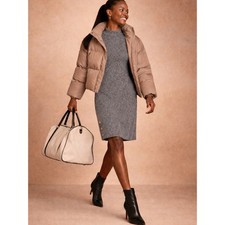 Banana Republic | Classic Gray Mock Neck Long Sleeve Knit Sweater Dress