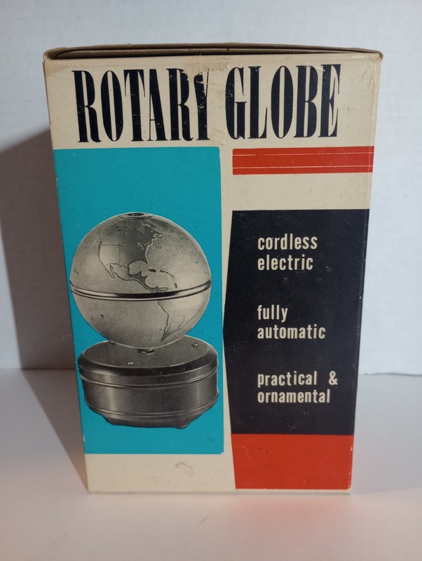 Vintage Rotary Pencil Sharpener World Globe Battery Operated. With Original Box.