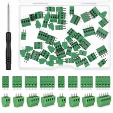 52 PCS 2.54mm Pitch PCB Mount Screw Terminal Block Connector 2P 3P 4P 150V 6A