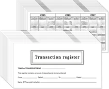 20 - Pack 6"×3" Check Registers for Personal Checkbook - Blank Ledger Transactio