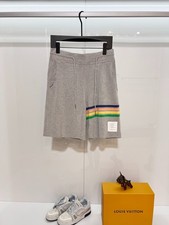 Thom Browne knitted shorts breathable and comfortable, gray, men's size M