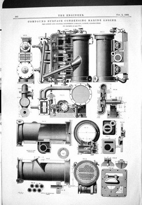 Alter 1885 Compound Surface Condensing Marine Engine London Constructor Victorian