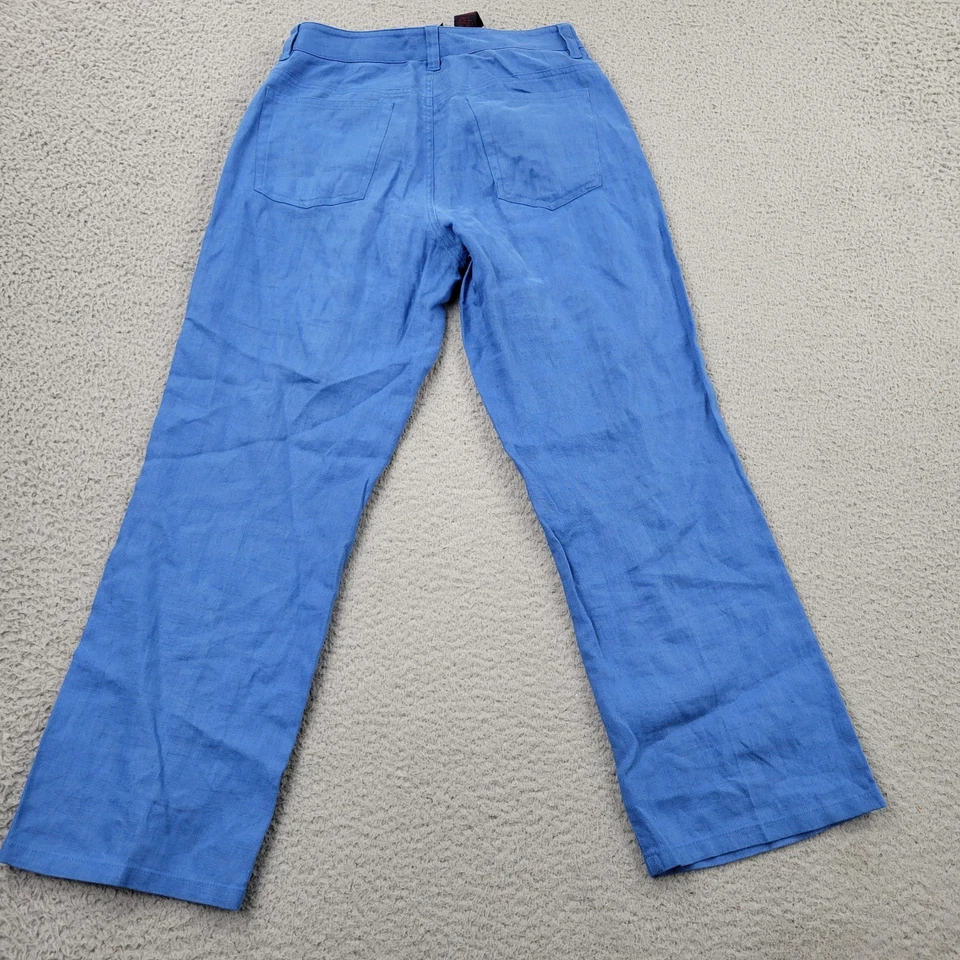 Pantalones Ralph Lauren Mujer 4 Azul Lino Recortados Me 28x26 Foto 2 de 4
