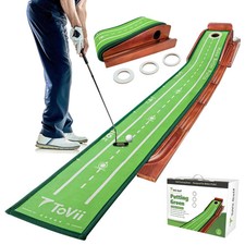 ToVii Putting Green - Indoor/Outdoor Golf Practice Mat with Auto Ball Return, 3