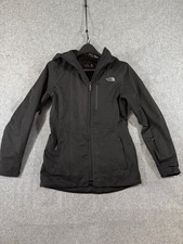 The North Face Hooded Jacket Womens S Black Full Zip Long Sleeve Logo Pockets