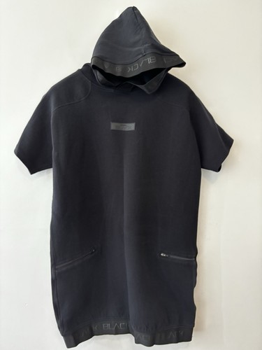 Actively Black Hoodie Size Medium Zippered Pockets Short Sleeve Pullover Stretch