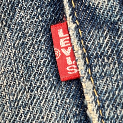 Pantalones de mezclilla Levis de colección para hombre 34x32 ribete grande E LVC aplastados destruidos etiqueta 36x36 Japón - Imagen 11 de 19